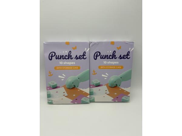 2x Punch Set 10 Shapes – Craft Set with Storage Box