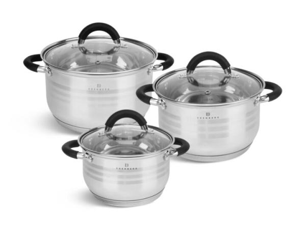 6-piece stainless steel pan set