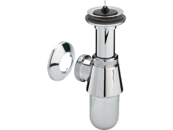 Viega bekersifon metaal verchroomd zonder muurbuis met rozet