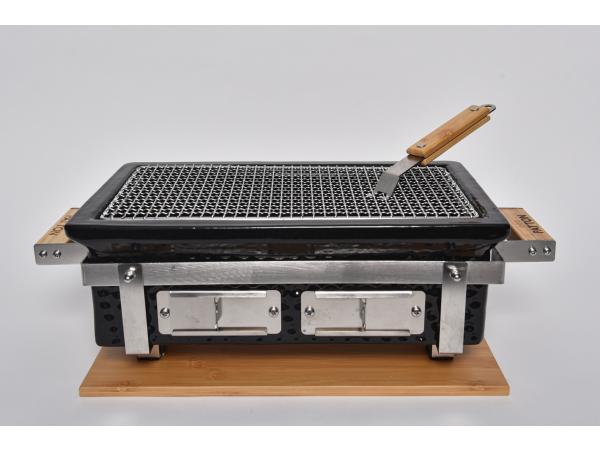 Patton BBQ Japanese Shichirin Grill Rectangular Black