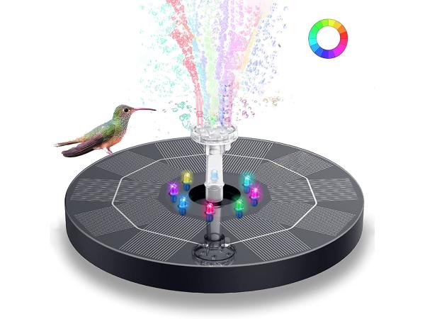 Solar LED fountain with lighting