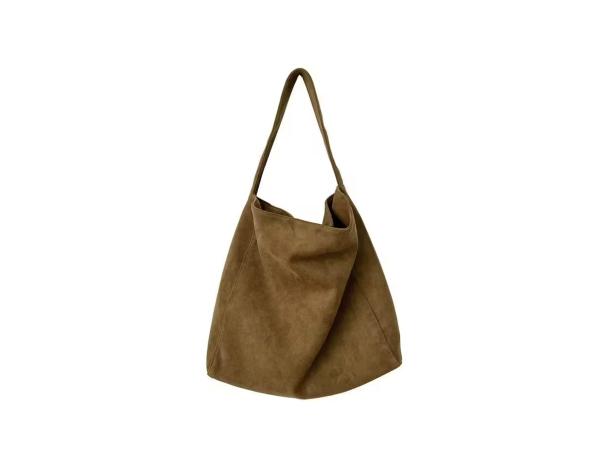 Suede shoulder bag - light brown