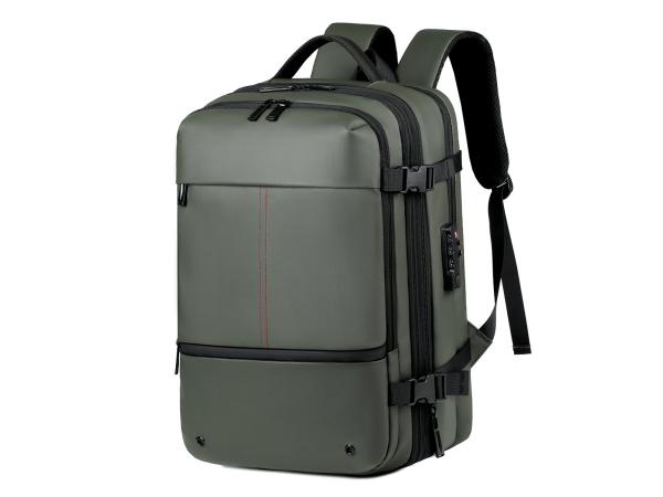 Backpack with vacuum compression - army green