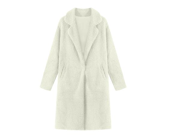Teddy jacket for women white - size M