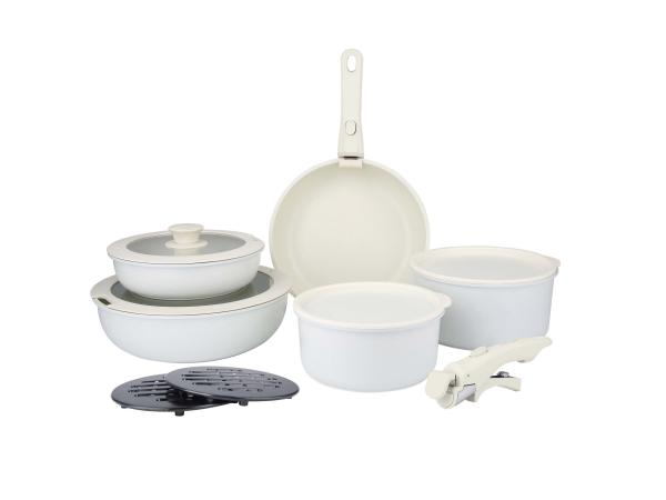 Pannenset 13-delig – Antiaanbaklaag – Afneembare Handgrepen