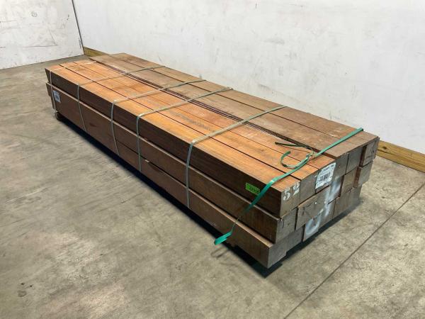 6x Azobé paal met diamantkop 300x14x14cm