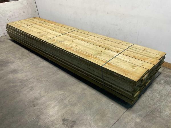 48x Vuren steigerplank geïmpregneerd 500x19,5x3cm