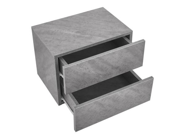 Zwevend Nachtkastje - 40 x 29 x 30 cm - Grijs - 2 Lades