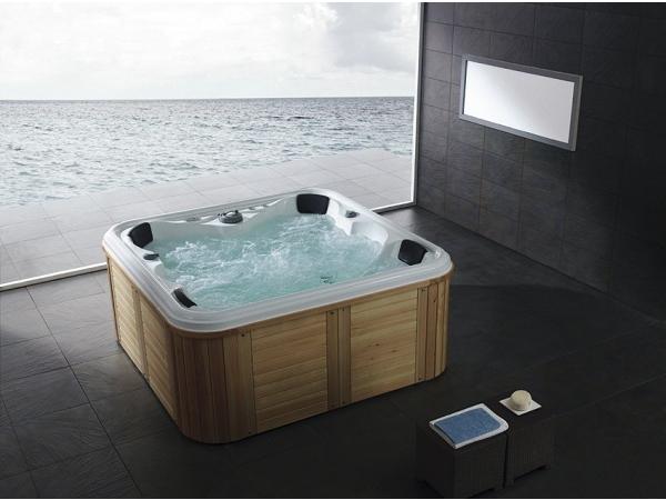 5 Persoons Outdoor Spa 208x208 cm - incl. 2 ligbedden - Wit 