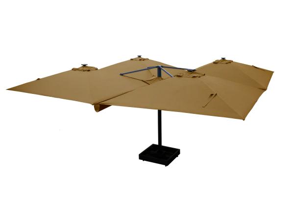 Vierdubbele hangende parasol Taupe (4 * 300x300cm)