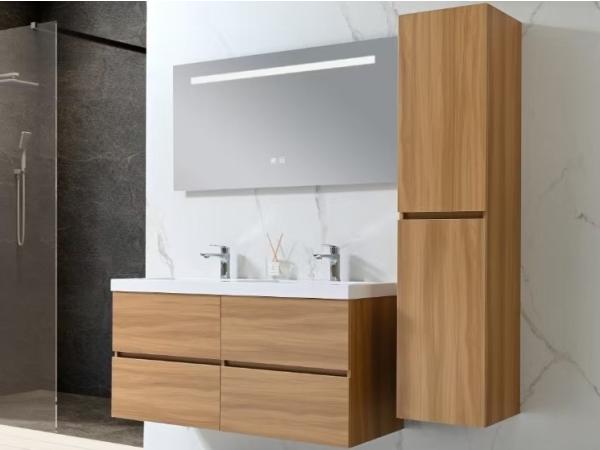 Badkamermeubel 120 cm - Licht hout decor 