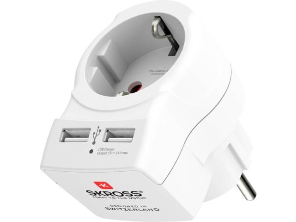 Skross Europe to Europe USB reisadapter 2x USB-A