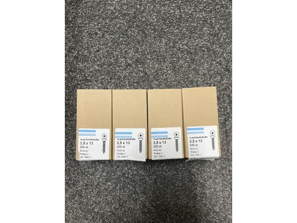 4x Plaatschroef RVS A2 3,5x13 Philips 200 Stuks