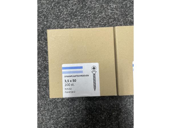 4Tecx Spaanplaatschroef RVS A2 3,5x50 PZ2 200 Stuks