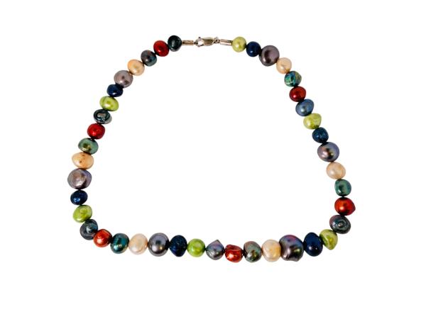 Parelcollier | 'Peacock' Zoetwaterparels 925 zilver Sluiting