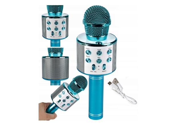 Pro Stima draadloze microfoon, luidspreker, karaoke blauw