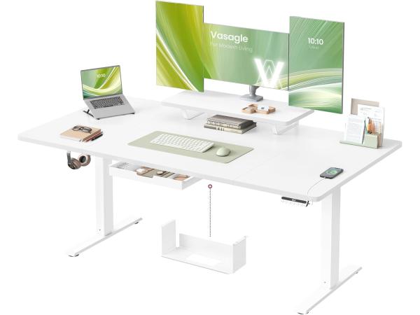 VASAGLE In hoogte verstelbaar bureau - 160 x 80 cm