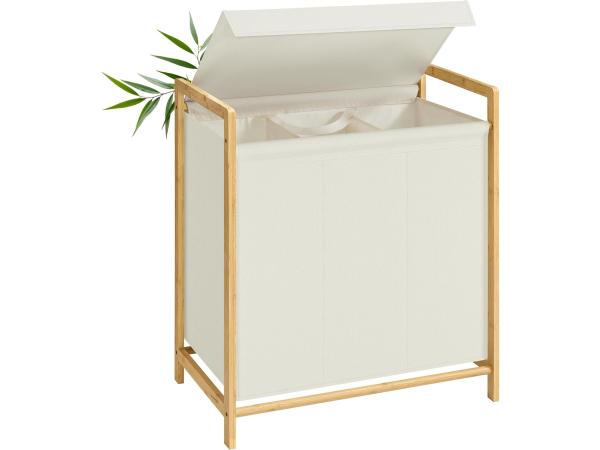SONGMICS Wasmand met 3 compartimenten 150L