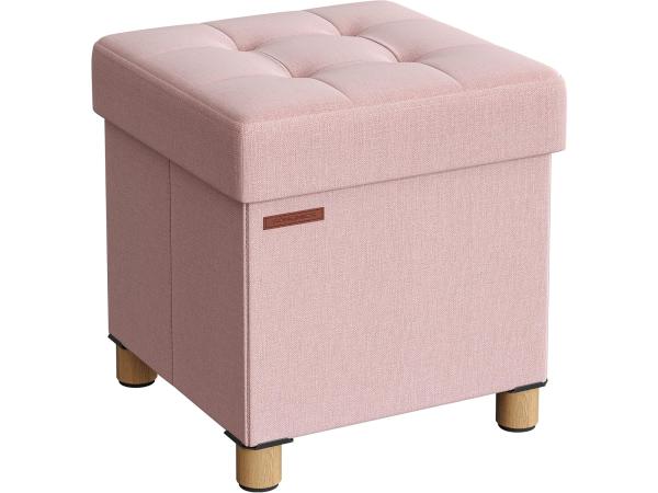 Songmics Poef / opbergbox - 38 x 38 x 40 cm Opvouwbaar roze