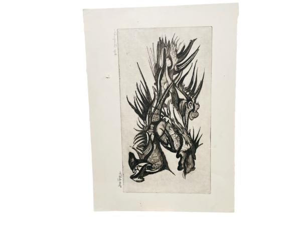 Mid-Century Abstracte Ets | "Compositie 1958"