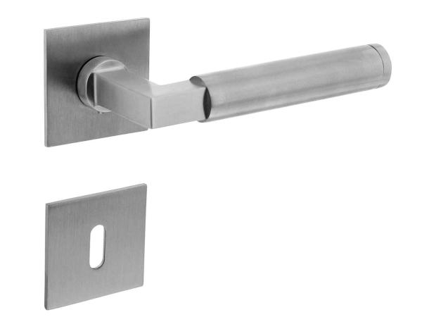 6x Intersteel deurkruk op rozet met sleutelplaat Bau-stil