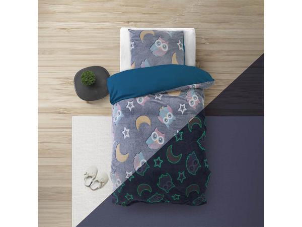 Glow in the dark Night Owl Dekbedovertrek - 140X200/220