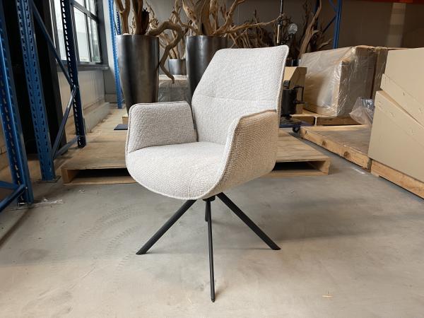 Eetkamerstoel Mellow (set van 4) - draaibaar - boucle beige 