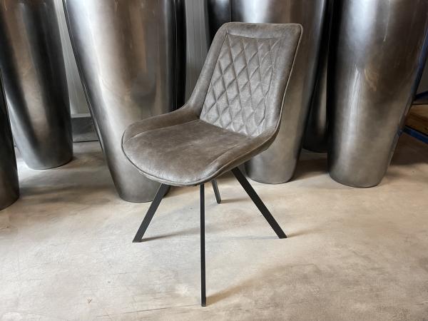 Eetkamerstoel Diamond (set van 8) microleder - antraciet