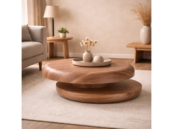 Draaibare salontafel Walnoot - Notenhout bruin 