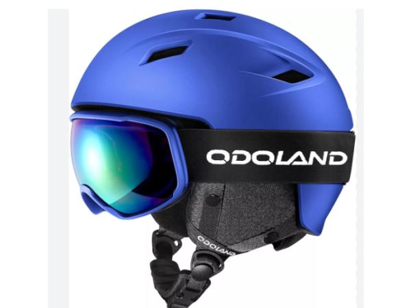 Odoland Ski snowboardhelm met skibril maat m-l  59-63cm