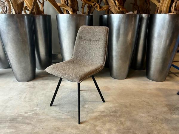Stoel Nora (set van 4) Stof - Boucle - Bruin
