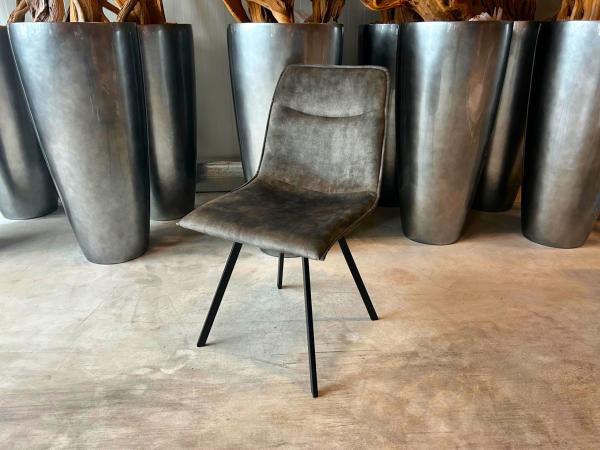 Stoel Nora (set van 4) Velvet - Velours - Groen
