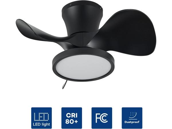 ocioc Stille Plafondventilator met LED-verlichting 22 inch