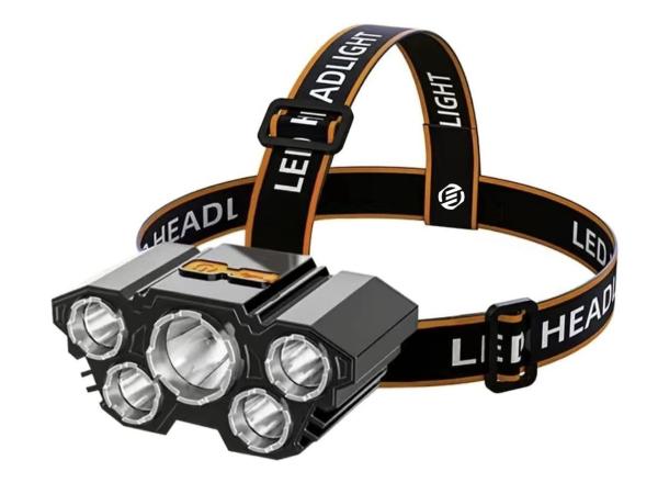 Hoofdlamp - 5 leds - oplaadbaar