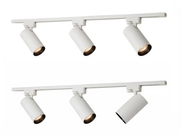 2x 2 meter Railsysteem met 6 st railspot GU10 fitting met ring