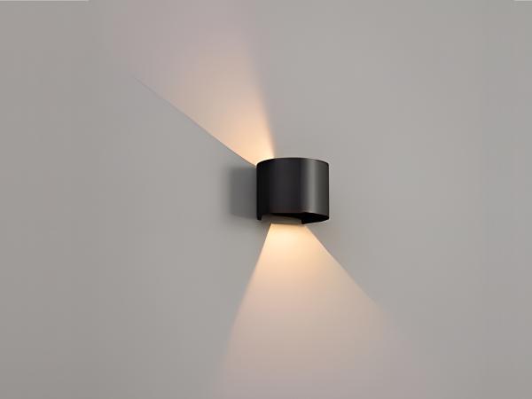 4x 12W LED zwart Wandlamp rond duo licht verstelbaar waterdicht