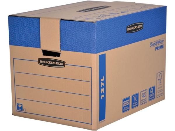 5x Bankers Box Verhuisdozen - Zelfmontagesysteem - 127L