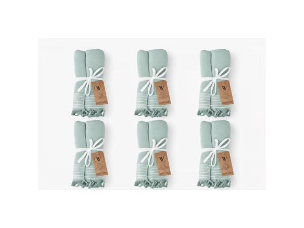 6x Walra Hamamdoek XXL - 200x200cm - Jade