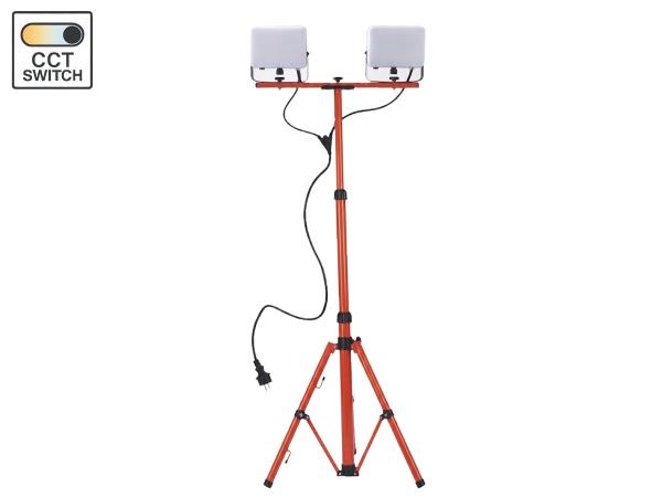 2x Werklamp 2x50W LED 3in1 kleur CCT Breedstraaler tripod
