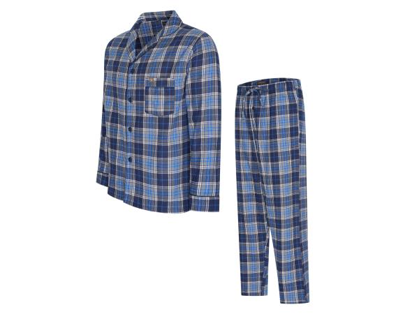 Cappuccino Italia Alba Pyjama Blauw Geruit - XL