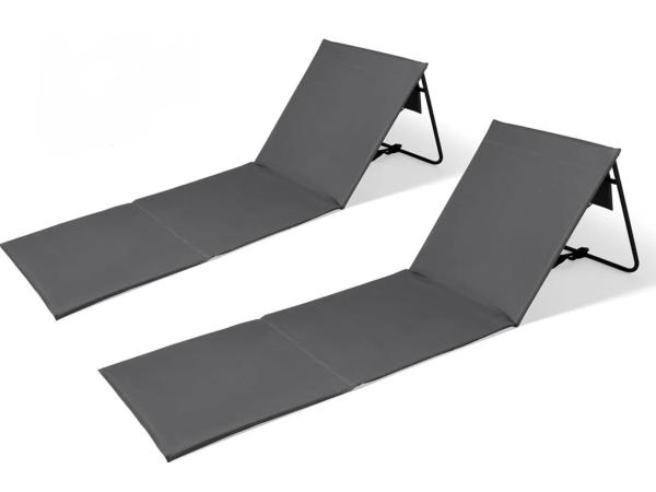 Intimo Strandmat Set van 2 Verstelbare Rugleuning - Grijs