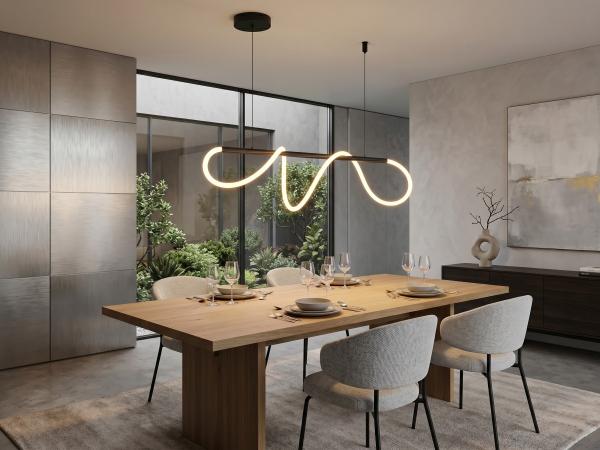 Hanglamp Zand Zwart 110cm 40W LED CCT 3 Kleur + Dimmen