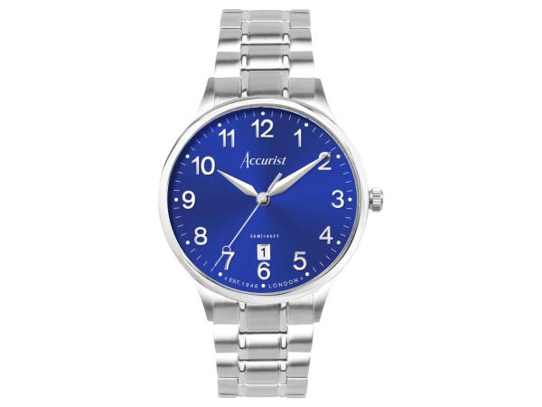 Accurist Londen Classic Heren Horloge Zilver/Blauw 37mm