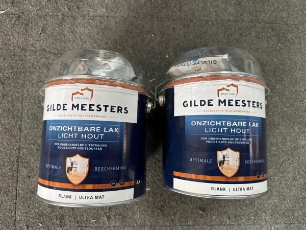 2x 2,5L Gilde Meesters onzichtbare lak - licht hout