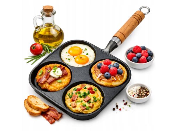 KRISBERG Gietijzeren Eierpan 4-vaks – Pancake Pan