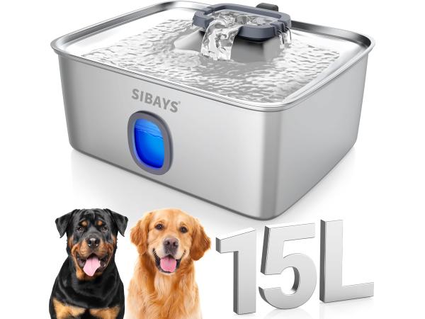 15 l drinkfontein voor Dieren - RVS met Led