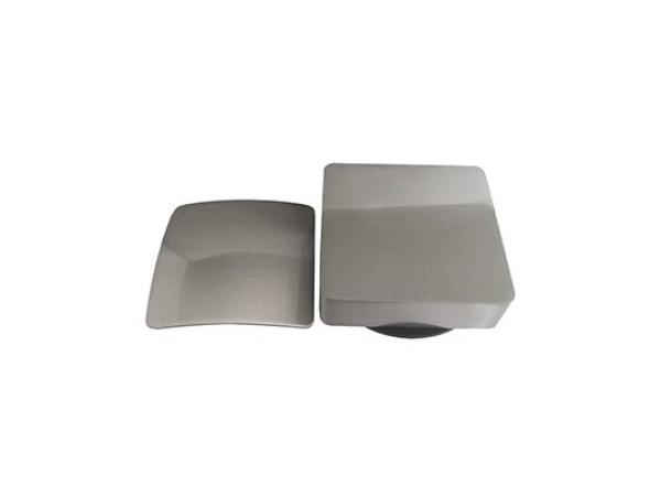 Wiesbaden knop/plug geborsteld staal vierkant