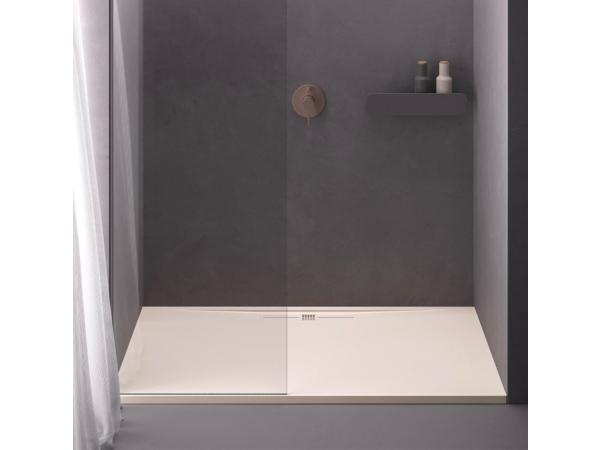 Composiet douchebak wit side 80x110 