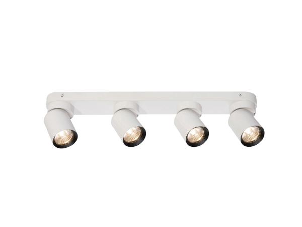 4x GU10 Opbouwspot Armatuur 4 cilinder zand wit en zwart