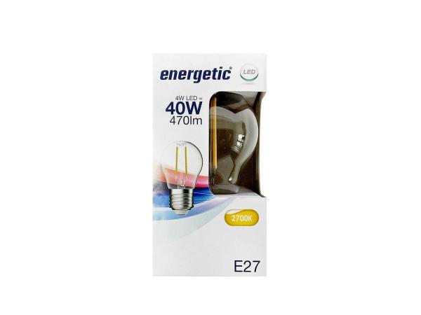 60x Energetic MiniGlobe Clear E27 4W 2700K
